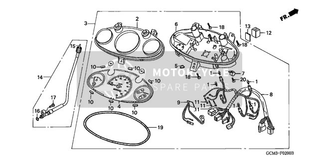 44831GCM900, Cable Comp., Inner (###), Honda, 0